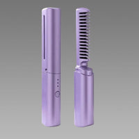 Meneflix Portable Mini Hair Straightener Cordless Rechargeable Mini Adjustable Hair Straightener Hot Comb
